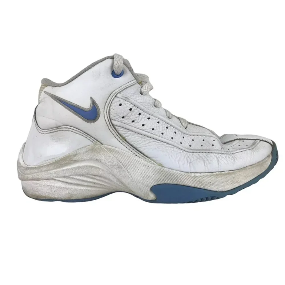 Nike Mens White Blue Flight Mid Top Lace Up‎ Sneaker Athletic Shoes Size US 7